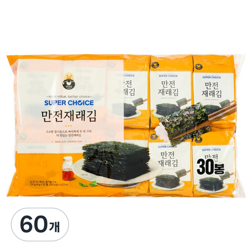 만전김 슈퍼초이스 만전재래김, 4g, 60개