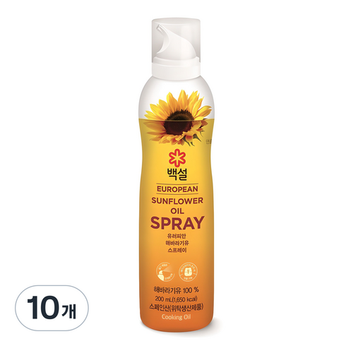 백설 유러피안 해바라기유 스프레이, 10개, 200ml