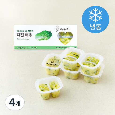 배마마 굵게 다진 배추 2개입 (냉동), 180g, 4개