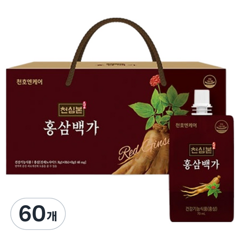 천호엔케어 천심본 홍삼백가, 70ml, 60개