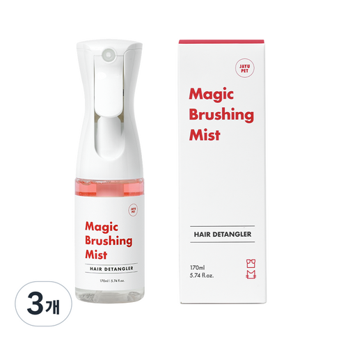 자유펫 매직브러싱미스트 강아지 고양이 미스트 털엉킴 모질관리 에센스, 3개, 170ml