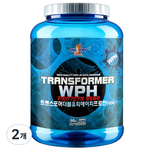 원데이뉴트리션 트랜스포머 WPH 프로틴 9500 헬스 보충제, 71회분, 2개