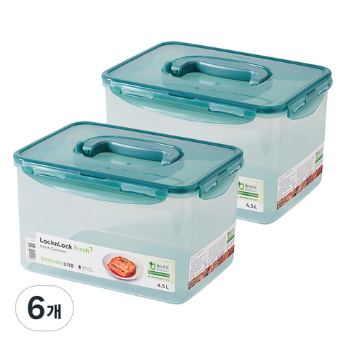 락앤락 프레쉬 MEDI 원핸들 김치통, 4.5L, 6개