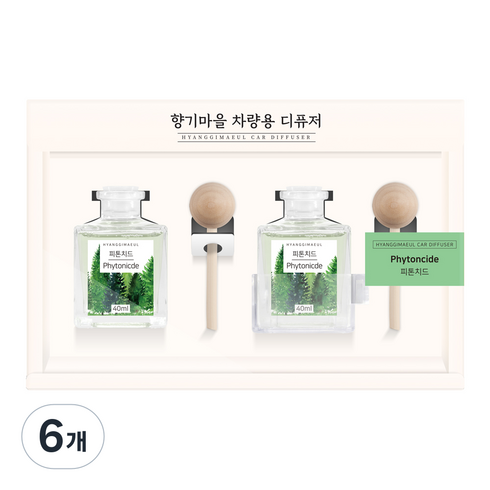 향기마을 차량용 디퓨저 40ml, 피톤치드, 6개