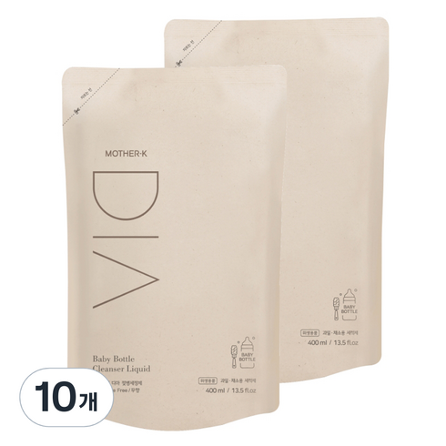마더케이 유아용 디아 젖병세정제 리필형 무향, 400ml, 10개