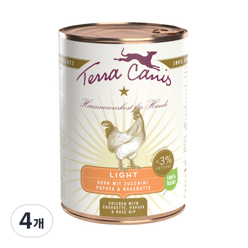 테라카니스 강아지 라이트 습식사료, 닭+호박, 400g, 4개