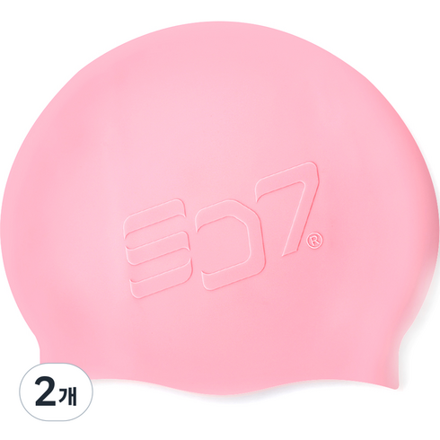 SD7 실리콘 양각 수영모자, 코랄, 2개