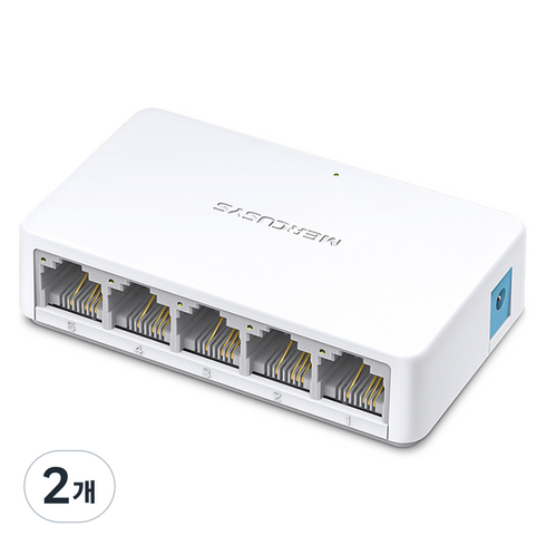 머큐시스 10 / 100Mbps 5포트 데스크탑 스위치, 2개, MS105