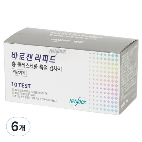 바로잰 한독 리피드 콜레스테롤 측정 검사지 TC 시험지, 6개, 10매입
