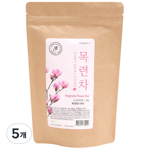 우리꽃연구소 목련차 삼각티백, 500mg, 40개입, 5개