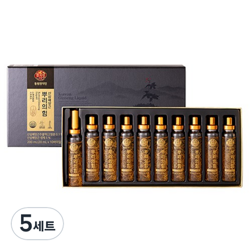 천지인 뿌리의 힘 산삼배양근 + 쇼핑백, 200ml, 5개