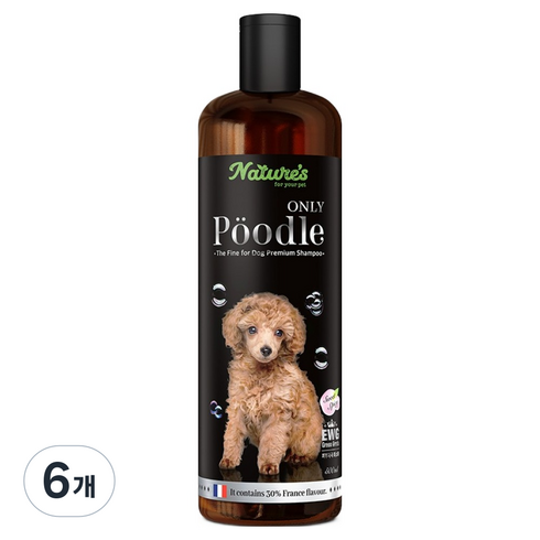네이쳐스 푸들 강아지 보습 샴푸, 500ml, 6개