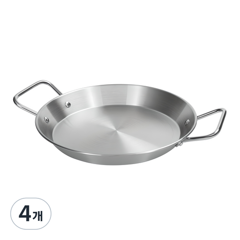 키친아트 스테인레스 빠에야팬, 24cm, 4개