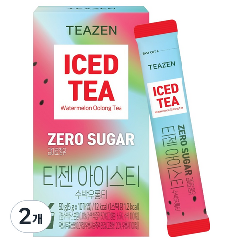 티젠 제로슈가 아이스티 수박우롱티, 5g, 2개, 10개입