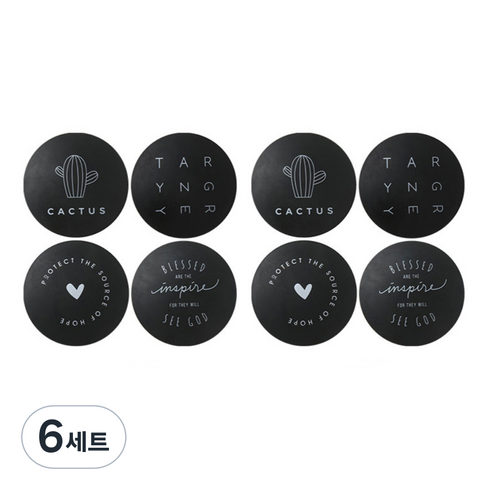 브리스크스타일 가구 충격 소음 방지 쿠션 스티커 4종 세트, 블랙, 6세트