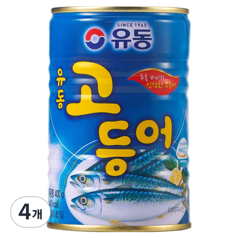 유동 고등어캔, 400g, 4개