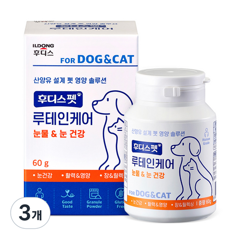 후디스펫 반려동물 영양제, 60g, 눈물개선/눈건강, 3개