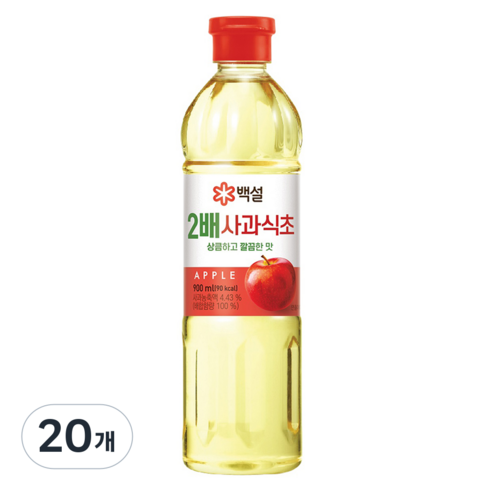 백설 2배 사과식초, 900ml, 20개