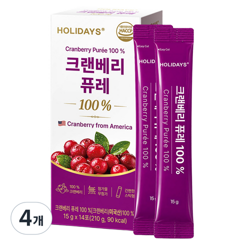 홀리데이즈 크랜베리 퓨레 100%, 15g, 56개