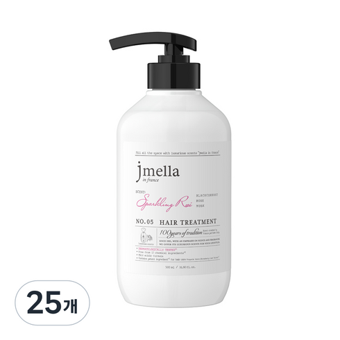 제이멜라 인 프랑스 스파클링 로제 헤어 트리트먼트 프루티 로즈향, 25개, 500ml