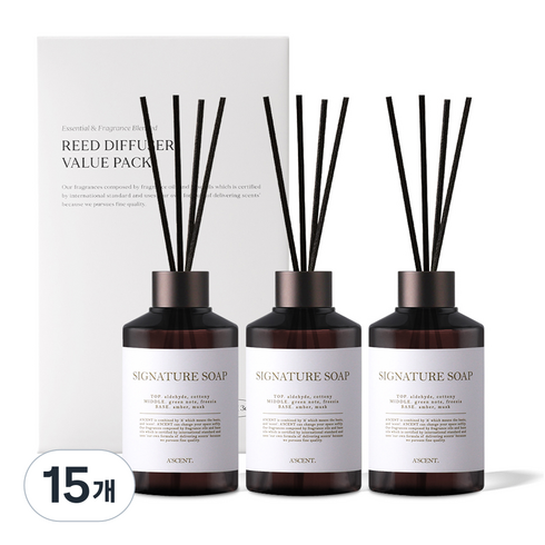 에이센트 퍼퓸드 디퓨저, 시그니처솝, 200ml, 15개