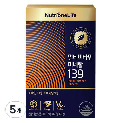 뉴트리원 라이프 멀티비타민 미네랄139, 60정, 5개