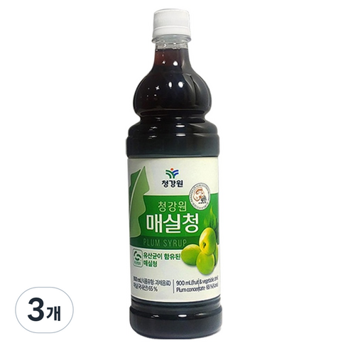 청강원 매실청, 3개, 900ml