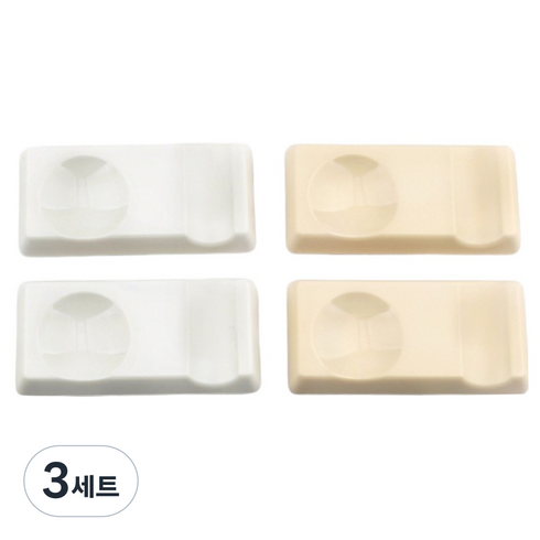 보겐 스퀘어 수저받침 2종 x 2p 세트, 화이트, 바닐라, 3세트