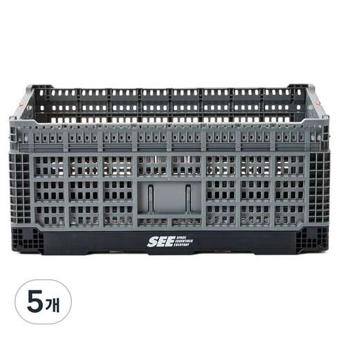 SEE 폴딩박스 12L, 그레이, 5개