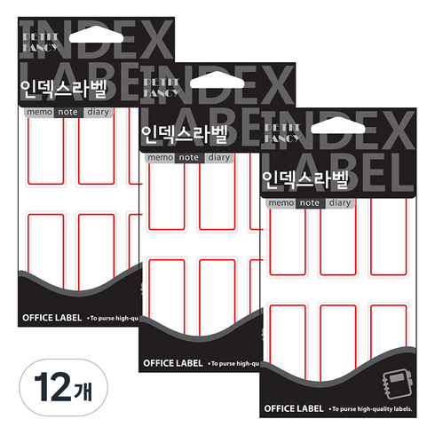쁘띠팬시 인덱스 견출지 20-207R, 빨강, 18개입, 12개