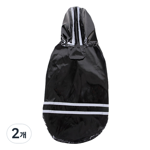반려동물 우레탄 반사광 비막이옷, 검정, 2개