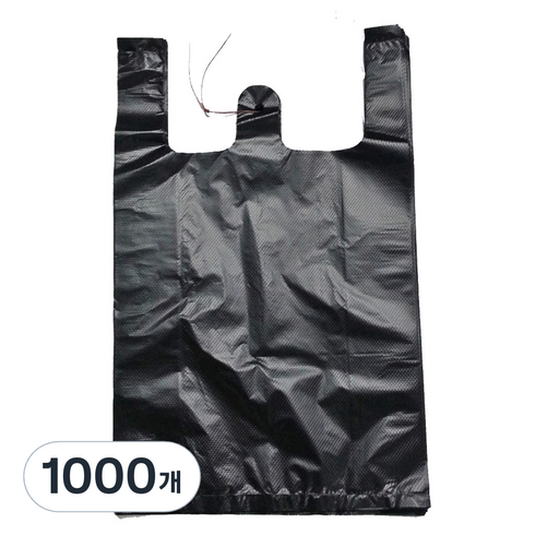 부국비닐봉투 손잡이 일반마트봉투3호 검정, 10L, 1000개
