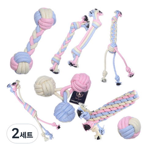 딩동펫 베베 실타래 반려동물 장난감 8종 세트, 혼합색상, 2세트