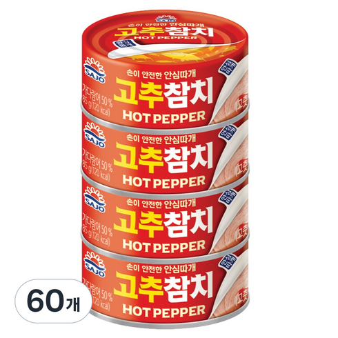 사조참치 고추참치, 85g, 60개