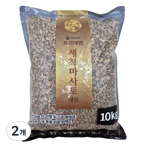 가든잇 두번씻은 프리미엄 세척마사토 대립, 2개, 10kg