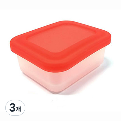 온디즈 실리콘 캔디컬러 밀폐용기 레드 대형, 1개입, 3개