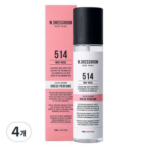 더블유드레스룸 드레스퍼퓸, 514번 메이로즈, 160ml, 4개