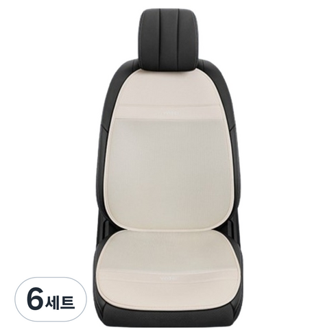 Ez2mk 크리에이티브 사계절 통기성 차량용 시트 앞좌석 방석 + 등받이 세트 MS-650, 베이지, 6세트
