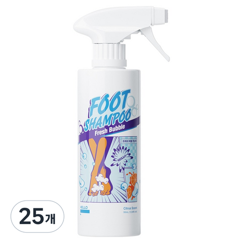 헬로프로젝트 프레쉬 버블 풋샴푸 시트러스향, 25개, 390ml, 1개입