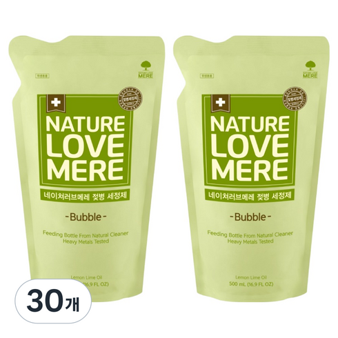 네이쳐러브메레 젖병 세정제 거품형 리필, 500ml, 30개