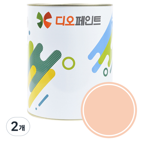 디오페인트 세라믹플러스 결로 곰팡이 방지용 페인트, 비비드 46 퓨어피치, 1L, 2개