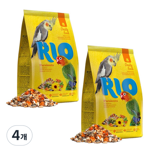 RIO 왕관 모란 코뉴어 앵무새 사료 21032, 1kg, 4개