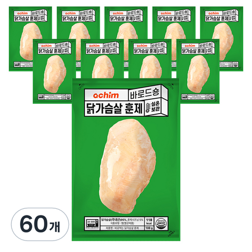 바로드숑 바로먹는 닭가슴살 훈제, 100g, 60개