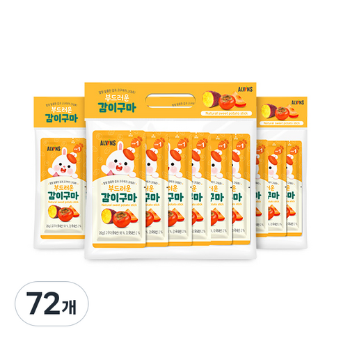 엘빈즈 고구마말랭이 부드러운 감이구마, 고구마맛, 72개, 20g