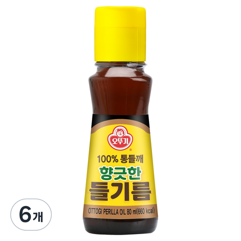 오뚜기 향긋한 들기름, 80ml, 6개