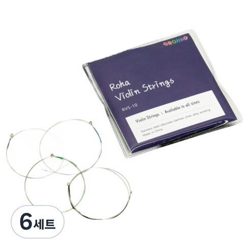 로하 입문용 연습용 바이올린 현 세트, 6세트, RVS-10