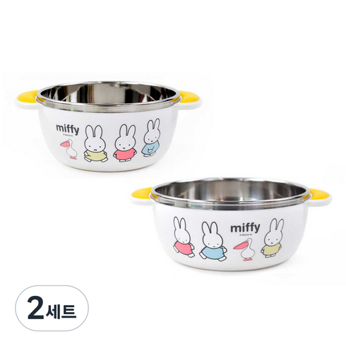 씨에스동양상사 미피 논슬립 스텐 공기 대접 세트, 혼합색상, 공기 + 대접, 2세트