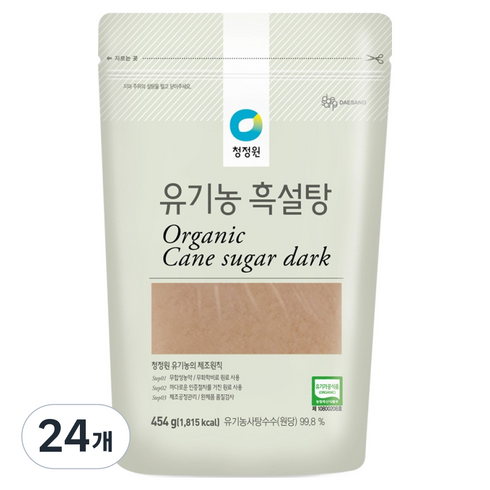 청정원 유기농 흑설탕, 454g, 24개