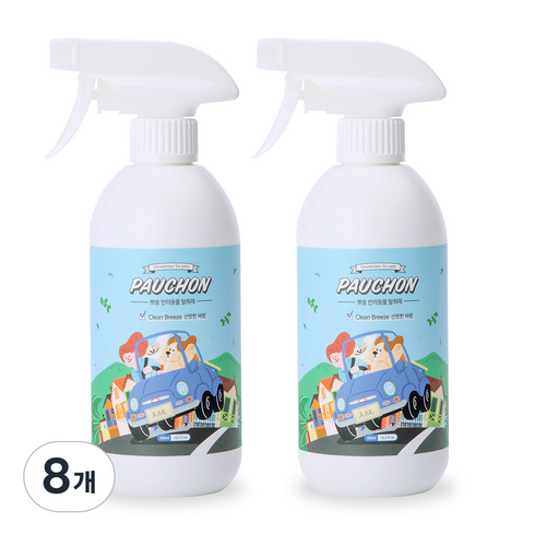뽀숑 반려동물 탈취제 산뜻한 바람, 500ml, 8개