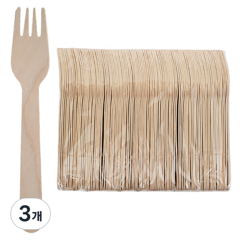 생활을그리다 우드포크 벌크포장 160mm, 3개, 100개입